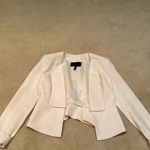 White blazer with shoulder pads